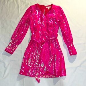 GB Girls Pink Fuchsia Magenta Sequined formal party dress